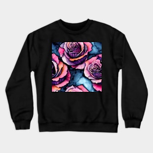 Dark watercolor rose pattern design Crewneck Sweatshirt